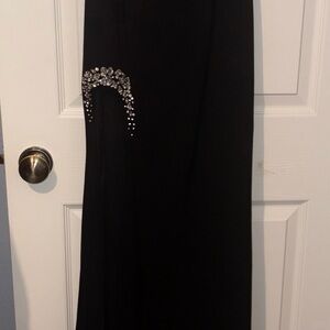 Sherri Hill Black Gown with Rhinestone Accents